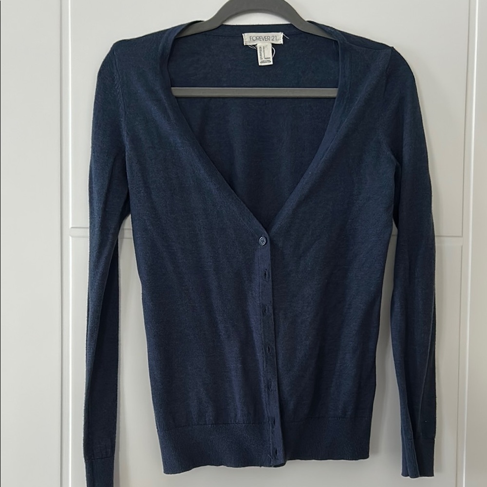 Forever 21 Women's Navy Cardigan Sweater